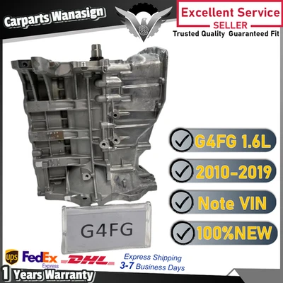 Short Block Engine Assembly for Kia Seltos Hyundai Accent G4FG 1.6L 10-19 DOHC - Image 1 of 4