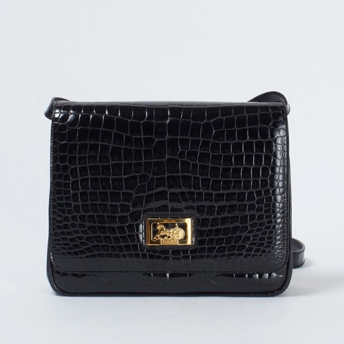 Borsa a tracolla Celine Lizard nera 7 3 pollici H x 9 1 pollici L x 2 6 pollici D usata