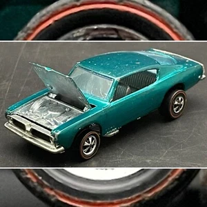 Mattel Hot Wheels 1967 Redline Diecast CUSTOM BARRACUDA Aqua Champagne USA - Picture 1 of 14
