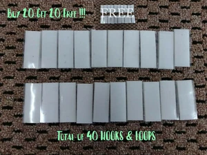 Self Adhesive Hook and Loop Strips 2 inch X 1 inch White Buy 20 Get 20 Free !!! - Picture 1 of 2