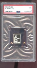 1950 R423 #31 Bob Feller PSA 5 Graded Baseball Card MLB Game Strip Orange Back