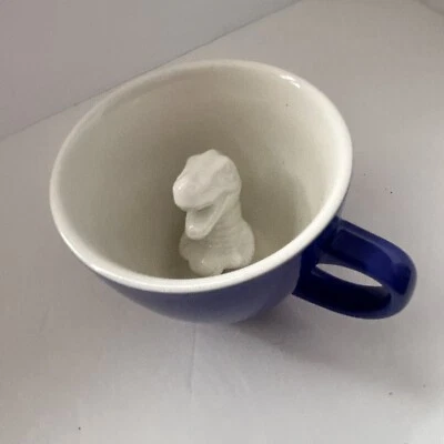 TAZA CRIATURA TAZAS Dinosaurio T-Rex Oculto Azul Cobalto. Cerámica 11 oz. Foto 1 de 4