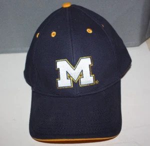 Gorra Michigan Wolverines Clásica Azul Amarillo Ajustable Firmas Oficial - Imagen 1 de 10