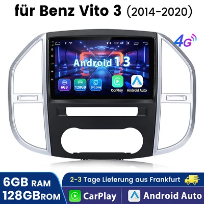 Carplay Für Benz Vito W447 Android13 Autoradio GPS Navi BT 4G WIFI SWC DAB+ 128G - Bild 1 von 4