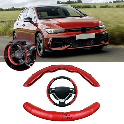 Steering Wheel Cover Protector Non-Slip Carbon Fiber For VW Golf Jetta Passat - Image 1 of 4