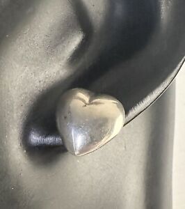 Vintage Heart 925 Sterling Silver Huggie Earrings