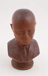 Busto de Escultura de Madera A Mikus Hombre Calvo 8/68 Increíble Talla 6.5" (B4L) - Imagen 1 de 8