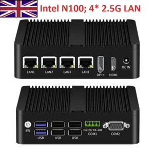 π¬π§ Intel N100 4*2.5G LAN 8G RAM/128G SSD Fanless opfSense Firewall Mini PC - Picture 1 of 3