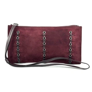 Gucci Suede Leather Handbag Clutch Bordeaux From Japan - Picture 1 of 12