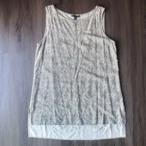 Eileen Fisher Tanktop Gr. Small beige schwarz Tunika Chevron leicht weich - Bild 1 von 7