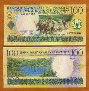 Rwanda, 100 Francs, 2003, P-29b UNC Plowing Oxen - Picture 1 of 1