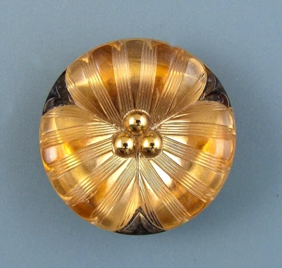 COLORFUL CZECH GLASS BUTTON - - Image 1 of 3