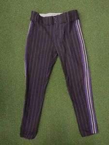 Vintage 1990s Betlin Baseball Pants Black w/ Purple - Made In USA - Picture 1 of 6