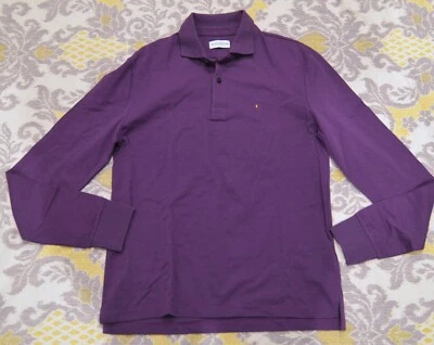 LN! Ballantyne purple LS polo cotton shirt Men's S SMALL Made in Italy - Image 1 of 2