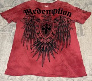 Raw State Premium T Shirt Short Sleeve Red W Velvet Redemption Mens Sz Small - Picture 1 of 5