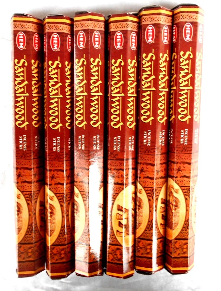 6 Pckg Á 20 St. Räucherstäbchen Marke Hem Sandalwood Sandelholz