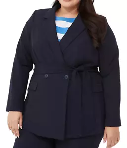 NEU LANE BRYANT NACHTHIMMELBLAU PERFEKT DRAPIERT GÜRTEL BLAZER JACKE GR. 14 - Bild 1 von 9