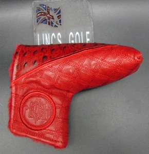 PSYKO GOLF Ostrich-Effect Quilted Genuine Leather Putter Embossed Head Cover - Picture 1 of 5