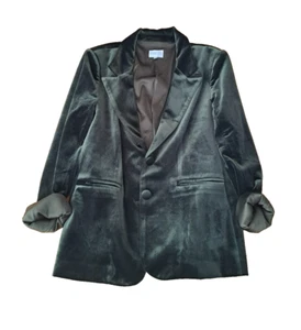 Chaqueta Kamare para mujer 18 verde terciopelo un solo pecho chaqueta de carrera elástica - Imagen 1 de 10