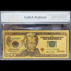 Gold 2006 $20 Twenty Dollars Banknote Collectible with Bag & Certificate - Picture 1 of 2