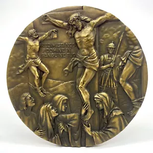 MEDALLA DE BRONCE GRANDE / JESUCRISTO EN LA CRUZ / RESURRECCIÓN por Cabral Antunes - Imagen 1 de 4
