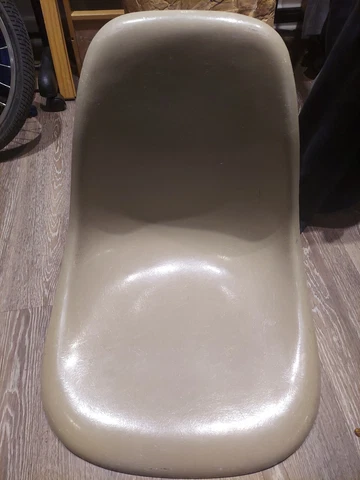 1960s-1970s Herman Miller Eames Fiberglass Side Chair Shell Ochre Cover