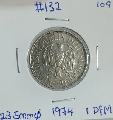 1 DEM Germany Coin 1974 (VF) #132 - Image 1 of 2
