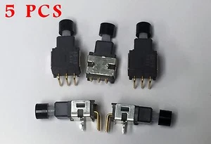 Interruptor de botón 5pk SPDT estándar agujero pasante, ángulo recto AB15AH-FA - Imagen 1 de 5