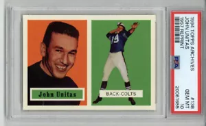 Topps Archives 1957 1994 reimpresión #138 Johnny Unitas Card Colts PSA 10 Low Pop 6 - Imagen 1 de 2