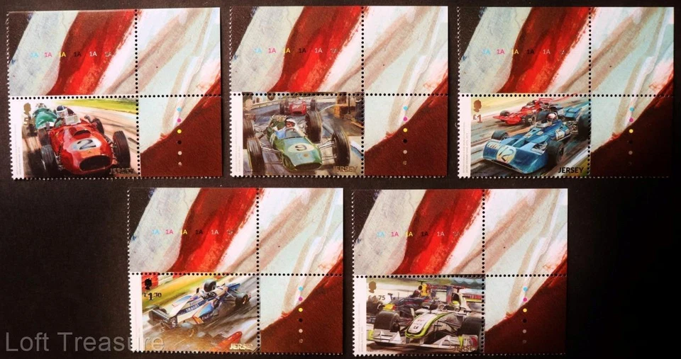 Jersey Stamps: "F1 British World Champions" Part 1 MNH TRC Selv 5v Mint Set 2021 - Image 1 of 1