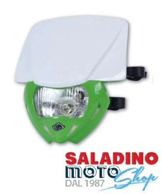 PORTAFARO MASCHERINA ENDURO MOTARD UFO PANTHER BIANCO VERDE PF01709W026 - Imagen 1 de 3