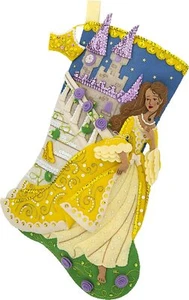 Bucilla Felt Applique Stocking Kit - The Glass Slipper 18" - Picture 1 of 1