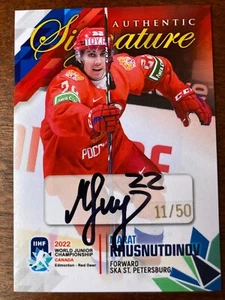 2022 Marat Khusnutdinov BY cards Rookie Autograph 11/50 Auto - Picture 1 of 2