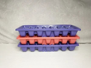 Rubbermaid Easy Release Rosa Lila Eiswürfelform Ergibt 14 Würfel Vintage Lot 3 - Bild 1 von 17