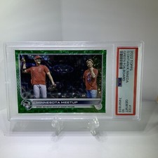 2022 Topps Series 1 #122 Shohei Ohtani K.Maeda Green Foil Board /499 PSA 10 POP1