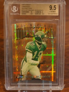 1997 Topps Finest Gold Embossed Refractor Die Cut KeyShawn Johnson Rare BGS 9.5