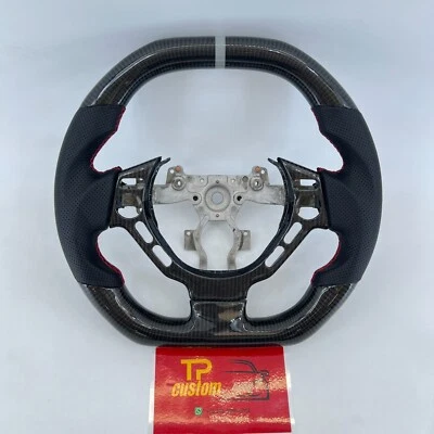 Volante de fibra de carbono real superior plano apto para Nissan GT-R GTR R35 2009-2016 Foto 1 de 4