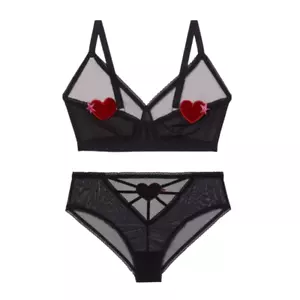 NWT Savage x Fenty Size XL Rihanna Valentines Day Heart Bra Panty Lingerie Set - Picture 1 of 19