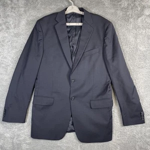Joseph Abboud Blazer Men 40L Black 100% Wool Made in USA Fabric Italy Super 120s - Picture 1 of 21