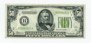 FR#2102B $50 1934 Federal Reserve Note New York Lt Green Seal DC-6171 - Picture 1 of 3