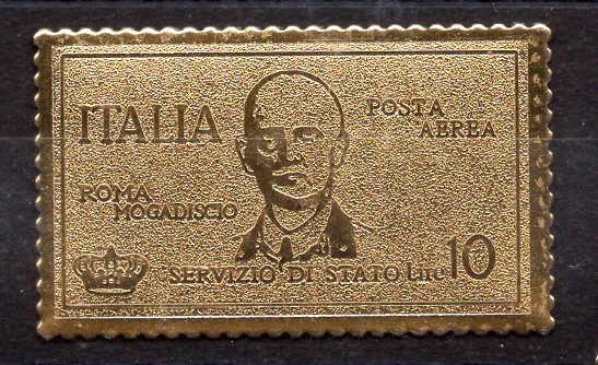 Correio aéreo Coroncina Lire 10 reprodução em folha de ouro - Imagem 1 de 1