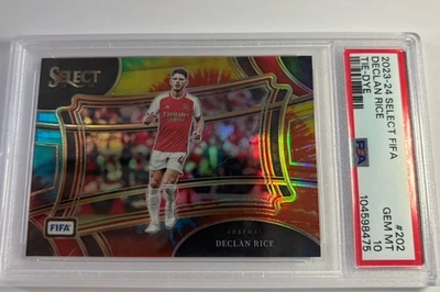 DECLAN RICE 2023-24 Panini Select FIFA Tie Dye Prizm Arsenal #202 PSA 10 - Image 1 of 2