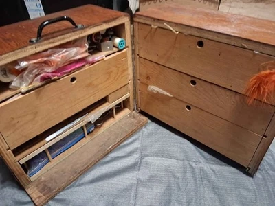 Kit de atado con mosca personalizado vintage con estación de atado, trucha, salmón, pesca con mosca Foto 1 de 4