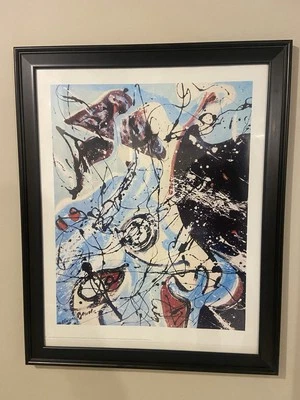 Jackson Pollock Vtg. Abstract art Print "Composition" 1960's  Baltimore Museum - Image 1 of 4