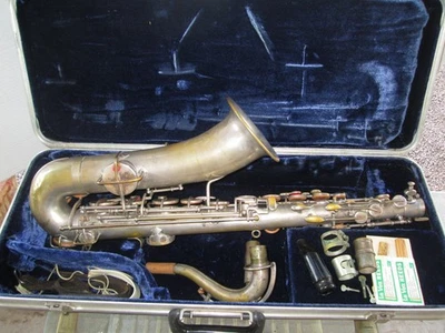 Concertone Low Pitch Saxophone SN 145001 Match on Parts w case for Parts/Repair - image 1 of 4