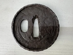 Y9451 TSUBA Eisen Schwert Schutz durchbrochen Japan Samurai Katana Antik Koshirae Edo - Bild 1 von 10