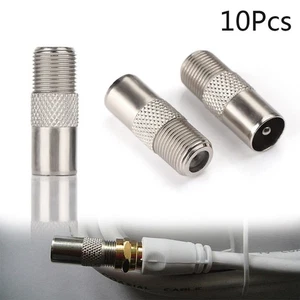 Antenna F Female To TV Male F-Type Aerial Male Adapter Satellite Coax Connector - Picture 1 of 12