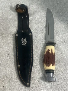 PRECISE SILVER EAGLE 10323 FIXED BLADE KNIFE WITH Sheath ∙ MADE IN JAPAN - Picture 1 of 11