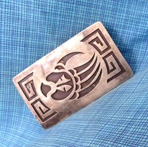 Native American Style Bear Paw Belt Buckle Sterling Silver Signed   .Bowman#05 - Picture 1 of 16