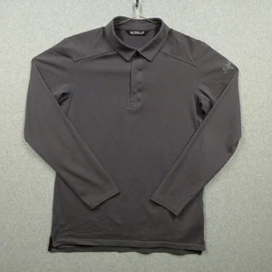 Arc'teryx Shirt Mens Medium Gray Captive LS Polo Long Sleeve 3 Snap Placket - Picture 1 of 10